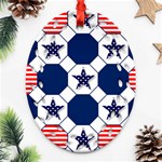 Patriotic Symbolic Red White Blue Oval Filigree Ornament (Two Sides) Front