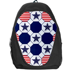 Patriotic Symbolic Red White Blue Backpack Bag by Nexatart