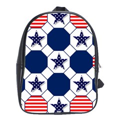 Patriotic Symbolic Red White Blue School Bags (xl)  by Nexatart