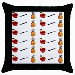 Ppap Pen Pineapple Apple Pen Throw Pillow Case (black)