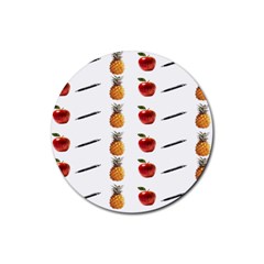 Ppap Pen Pineapple Apple Pen Rubber Coaster (round)  by Nexatart