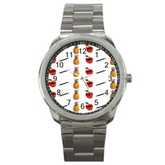 Ppap Pen Pineapple Apple Pen Sport Metal Watch by Nexatart