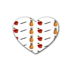 Ppap Pen Pineapple Apple Pen Heart Coaster (4 Pack)  by Nexatart