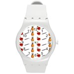 Ppap Pen Pineapple Apple Pen Round Plastic Sport Watch (M) Front