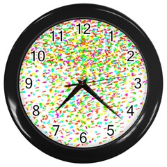 Confetti Celebration Party Colorful Wall Clocks (black) by Nexatart