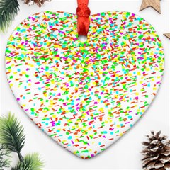 Confetti Celebration Party Colorful Heart Ornament (two Sides)