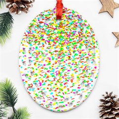 Confetti Celebration Party Colorful Ornament (oval Filigree) by Nexatart