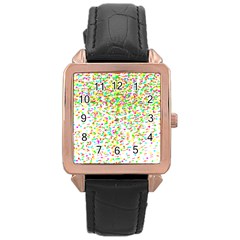 Confetti Celebration Party Colorful Rose Gold Leather Watch  by Nexatart