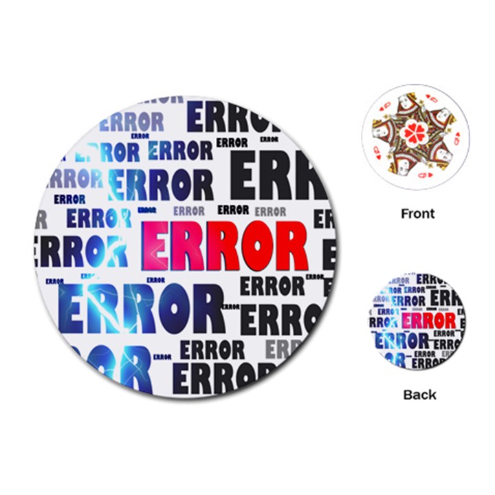 Error Crash Problem Failure Playing Cards (Round) 