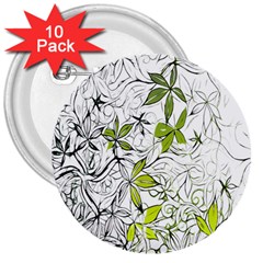 Floral Pattern Background 3  Buttons (10 Pack)  by Nexatart