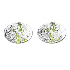 Floral Pattern Background Cufflinks (oval) by Nexatart