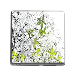 Floral Pattern Background Memory Card Reader (square) by Nexatart