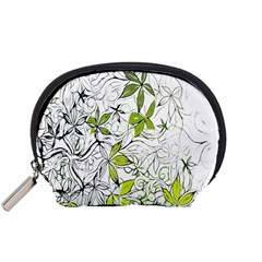 Floral Pattern Background Accessory Pouches (small)  by Nexatart