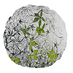 Floral Pattern Background Large 18  Premium Flano Round Cushions by Nexatart