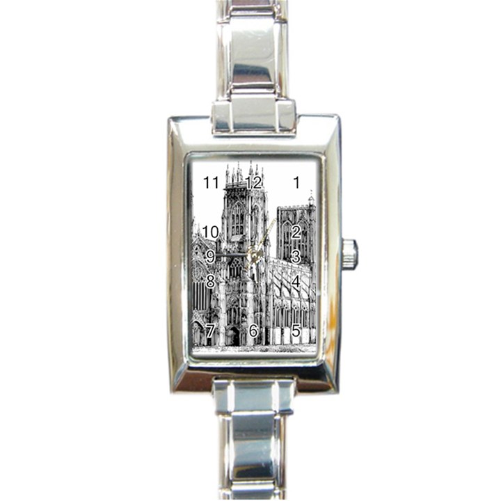 York Cathedral Vector Clipart Rectangle Italian Charm Watch