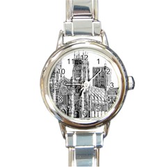 York Cathedral Vector Clipart Round Italian Charm Watch