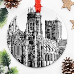 York Cathedral Vector Clipart Ornament (round)