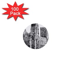 York Cathedral Vector Clipart 1  Mini Buttons (100 Pack)  by Nexatart