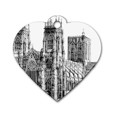 York Cathedral Vector Clipart Dog Tag Heart (one Side) by Nexatart