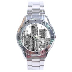 York Cathedral Vector Clipart Stainless Steel Analogue Watch by Nexatart