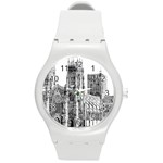 York Cathedral Vector Clipart Round Plastic Sport Watch (M) Front