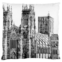 York Cathedral Vector Clipart Large Flano Cushion Case (one Side) by Nexatart