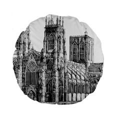 York Cathedral Vector Clipart Standard 15  Premium Flano Round Cushions by Nexatart