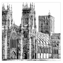 York Cathedral Vector Clipart Large Satin Scarf (square)