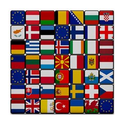 Europe Flag Star Button Blue Tile Coasters