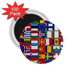 Europe Flag Star Button Blue 2 25  Magnets (100 Pack) 