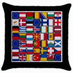 Europe Flag Star Button Blue Throw Pillow Case (black) by Nexatart