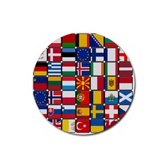 Europe Flag Star Button Blue Rubber Round Coaster (4 Pack)  by Nexatart