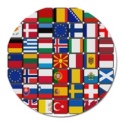 Europe Flag Star Button Blue Magnet 5  (round) by Nexatart