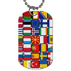 Europe Flag Star Button Blue Dog Tag (one Side) by Nexatart