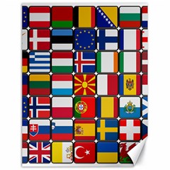 Europe Flag Star Button Blue Canvas 18  X 24   by Nexatart