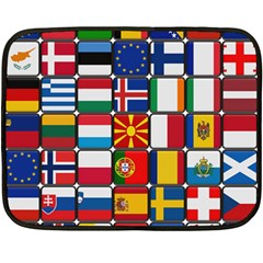 Europe Flag Star Button Blue Fleece Blanket (mini) by Nexatart