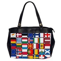 Europe Flag Star Button Blue Office Handbags (2 Sides)  by Nexatart