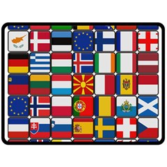 Europe Flag Star Button Blue Fleece Blanket (large)  by Nexatart