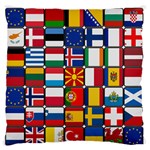 Europe Flag Star Button Blue Large Flano Cushion Case (Two Sides) Front