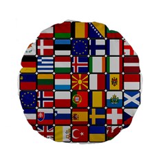 Europe Flag Star Button Blue Standard 15  Premium Flano Round Cushions by Nexatart