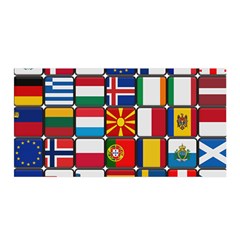 Europe Flag Star Button Blue Satin Wrap by Nexatart