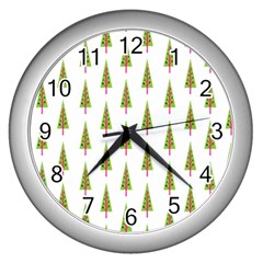 Christmas Tree Wall Clocks (silver) 