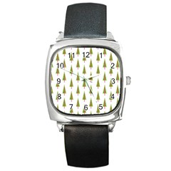 Christmas Tree Square Metal Watch