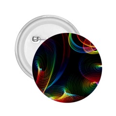 Abstract Rainbow Twirls 2 25  Buttons