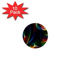 Abstract Rainbow Twirls 1  Mini Magnet (10 Pack) 