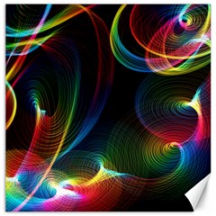 Abstract Rainbow Twirls Canvas 20  X 20   by Nexatart