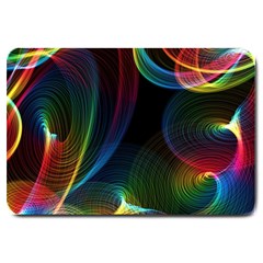 Abstract Rainbow Twirls Large Doormat  by Nexatart