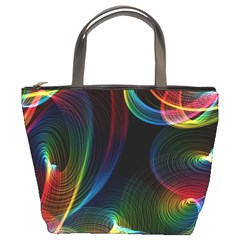 Abstract Rainbow Twirls Bucket Bags