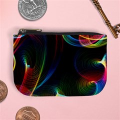 Abstract Rainbow Twirls Mini Coin Purses by Nexatart