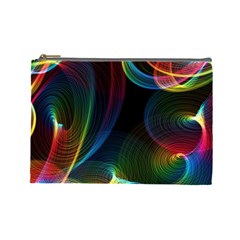 Abstract Rainbow Twirls Cosmetic Bag (large)  by Nexatart